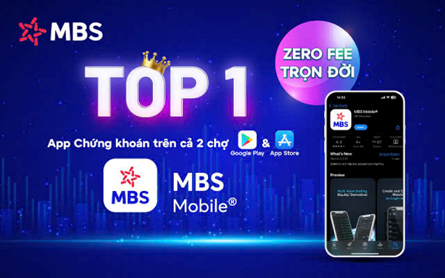 MBS Mobile App vươn lên vị trí TOP 1 Ứng dụng chứng khoán – “Quả ngọt” của chặng đường chuyển đổi số
