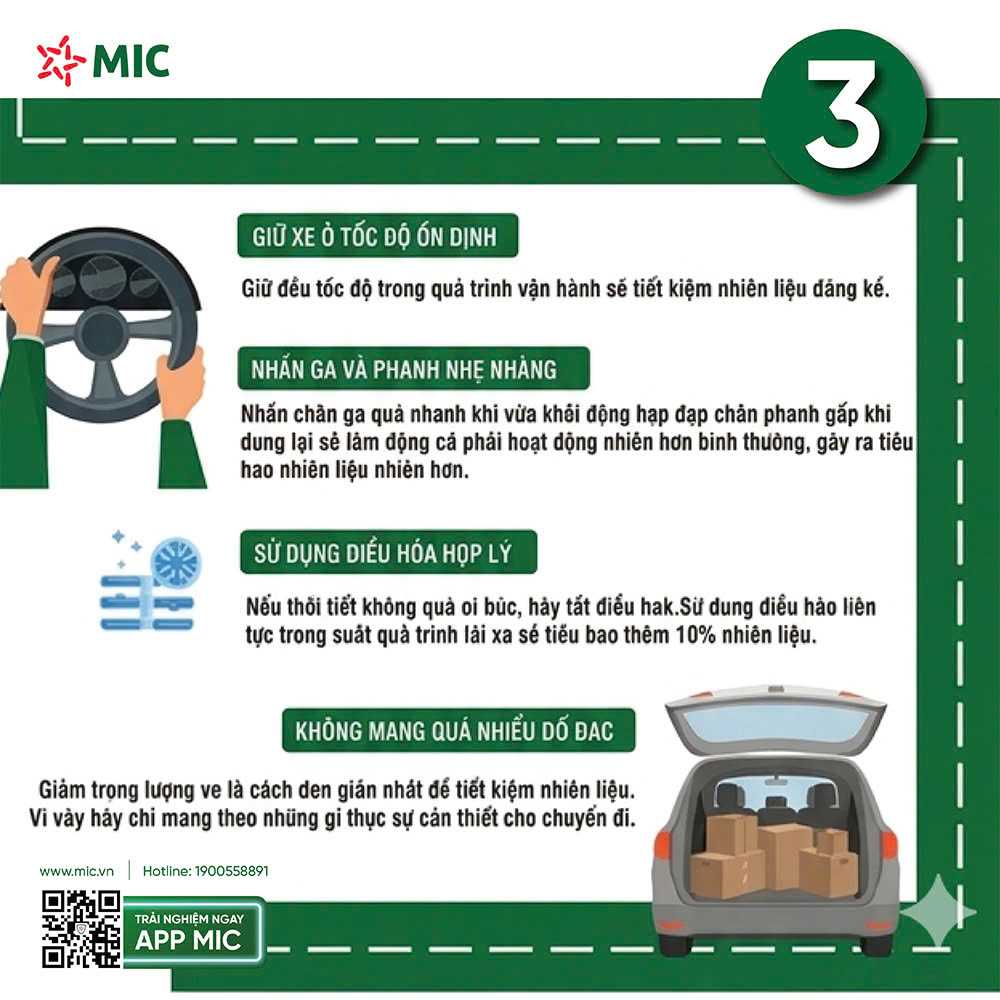 NHỮNG MẸO NHỎ GIÚP XE TIẾT KIỆM XĂNG